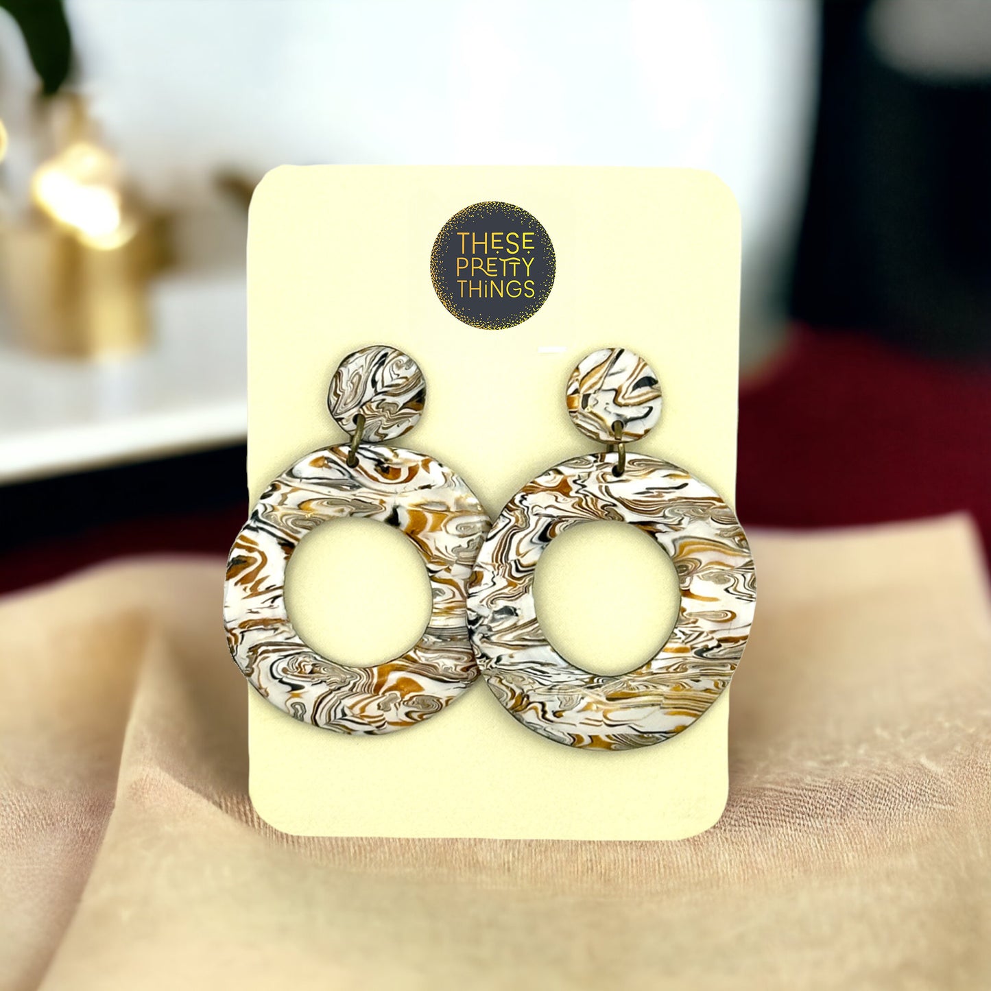 These Pretty Things Azura Collection Large Ring Post Earrings 