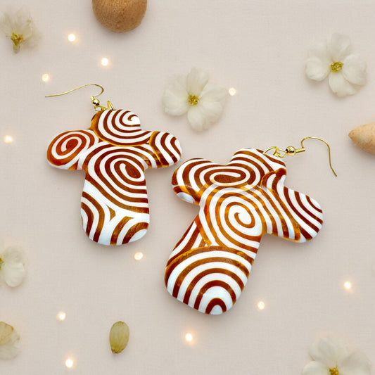 These Pretty Things Aurum Helix Collection Extra Large Chunky Cross Hook Earrings