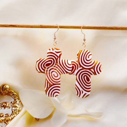 These Pretty Things Aurum Helix Collection Extra Large Chunky Cross Hook Earrings