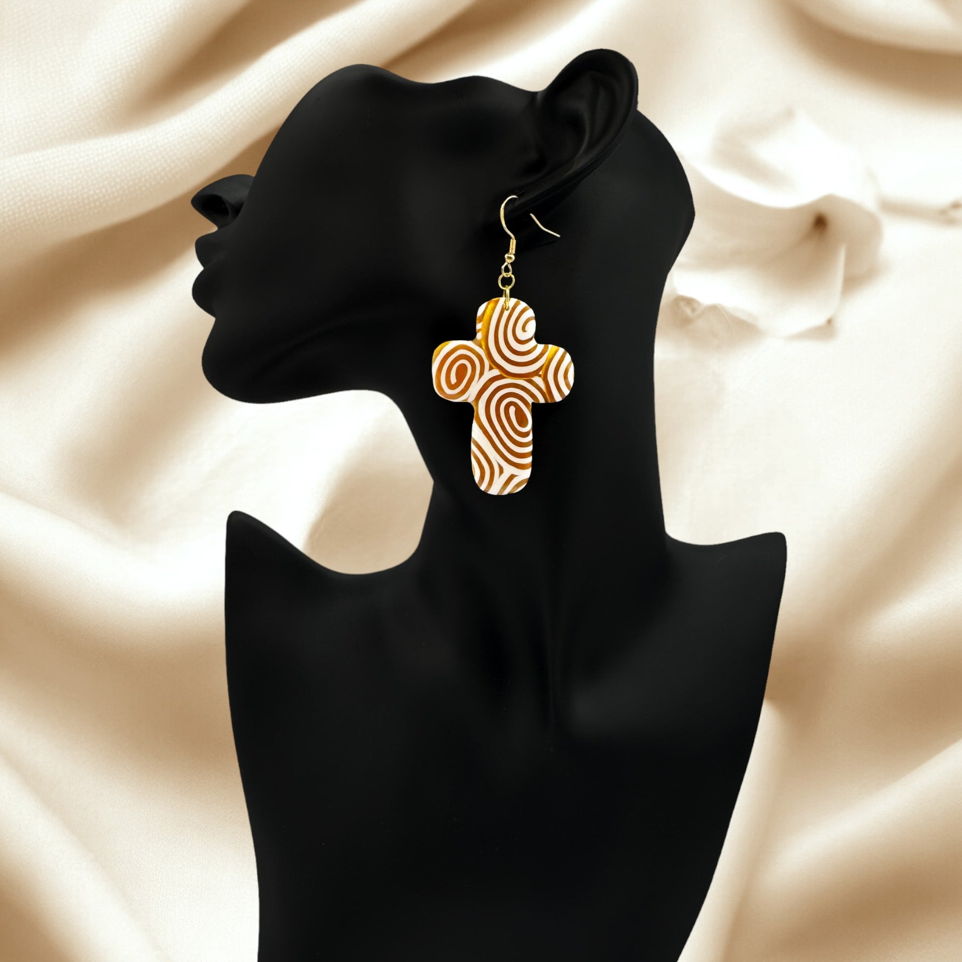 These Pretty Things Aurum Helix Collection Extra Large Chunky Cross Hook Earrings