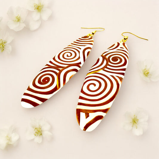 These Pretty Things Aurum Helix Collection Extra Large Long Oval Hook Earrings
