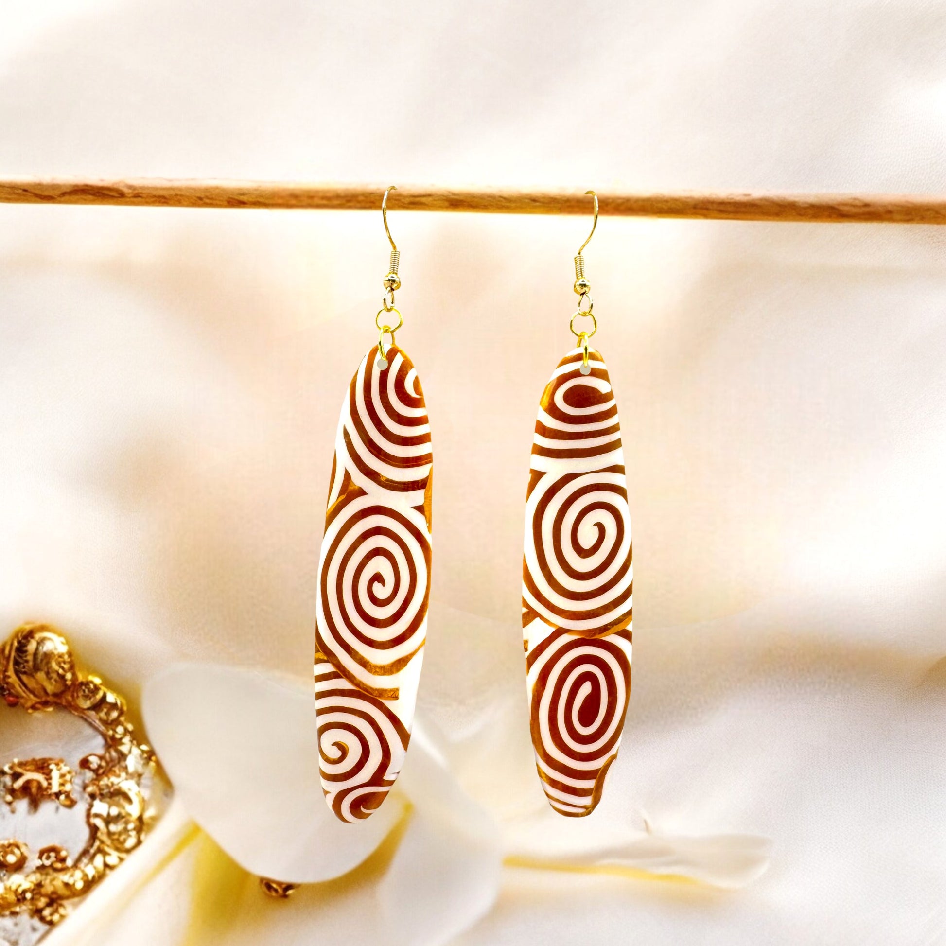 These Pretty Things Aurum Helix Collection Extra Large Long Oval Hook Earrings