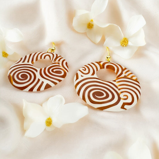These Pretty Things Aurum Helix Collection Large Offset Open Circle Ball Stud Earrings