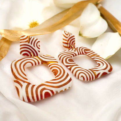 These Pretty Things Aurum Helix Collection Large Open Square Post Earrings