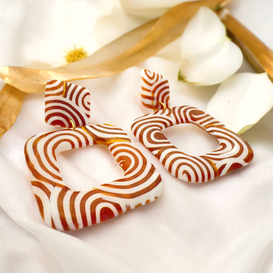 These Pretty Things Aurum Helix Collection Large Open Square Post Earrings