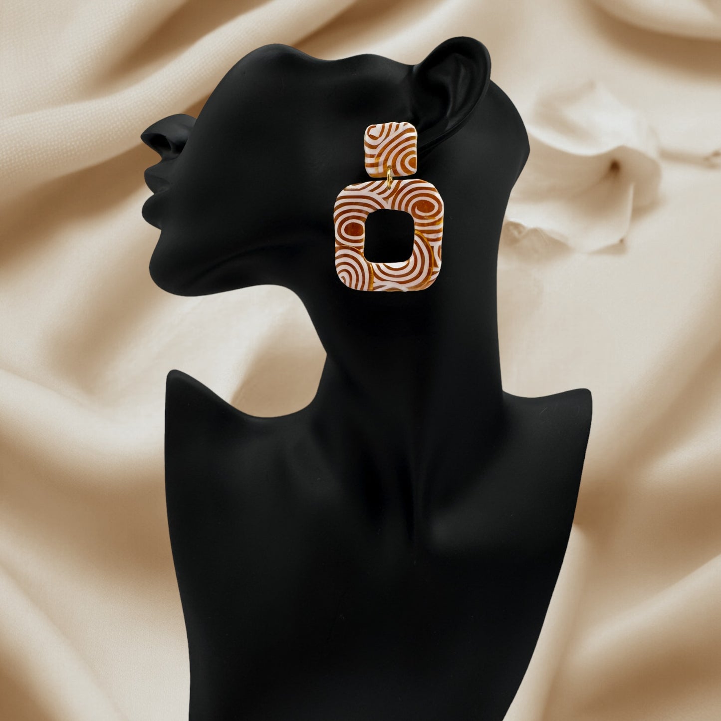 These Pretty Things Aurum Helix Collection Large Open Square Post Earrings