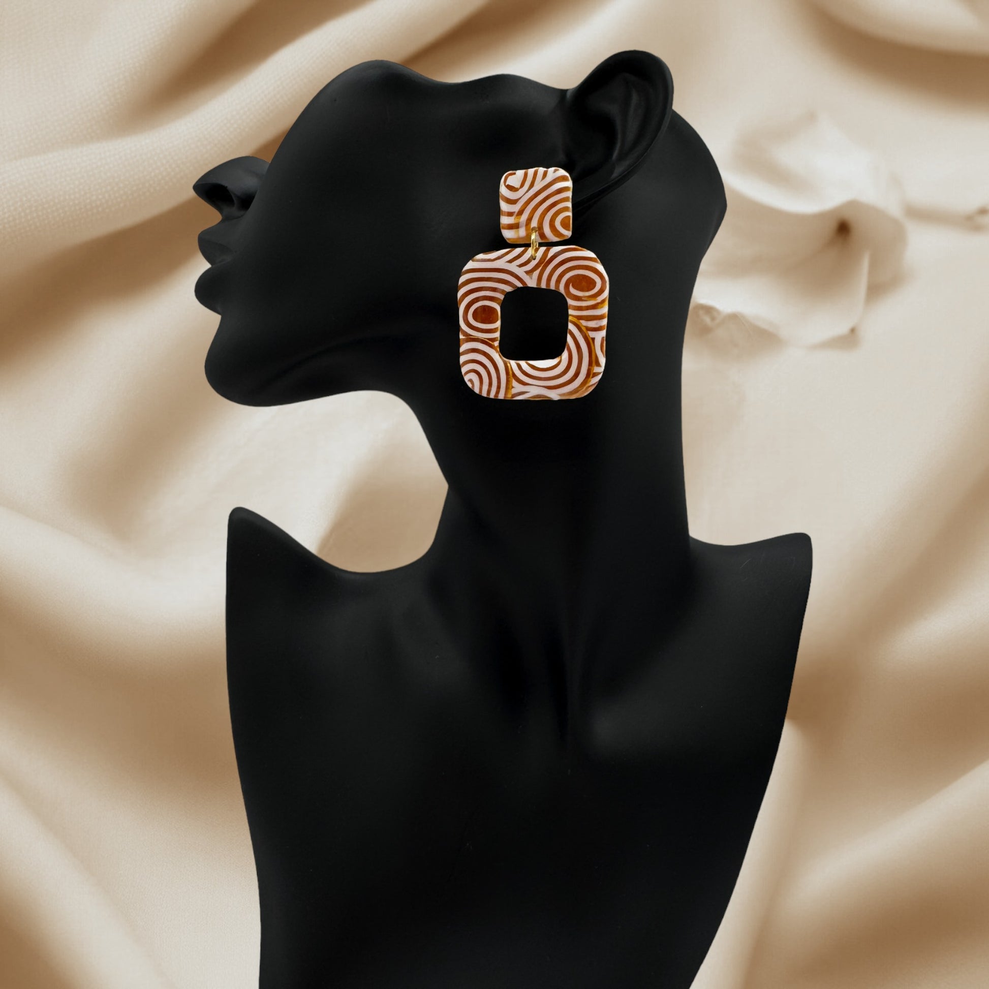 These Pretty Things Aurum Helix Collection Large Open Square Post Earrings