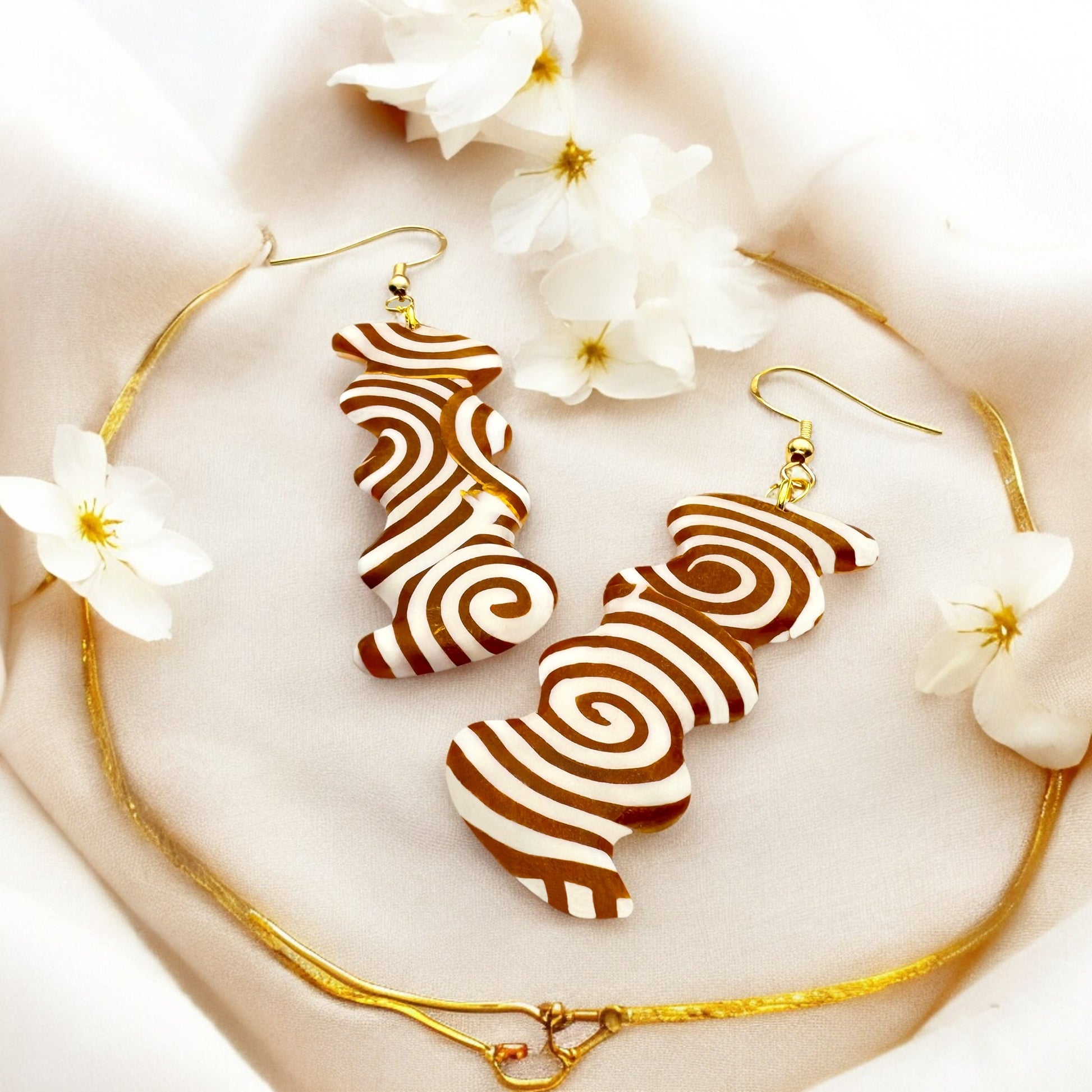 These Pretty Things Aurum Helix Collection Large Squiggly Oblong Hook Earrings