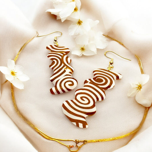 These Pretty Things Aurum Helix Collection Large Squiggly Oblong Hook Earrings