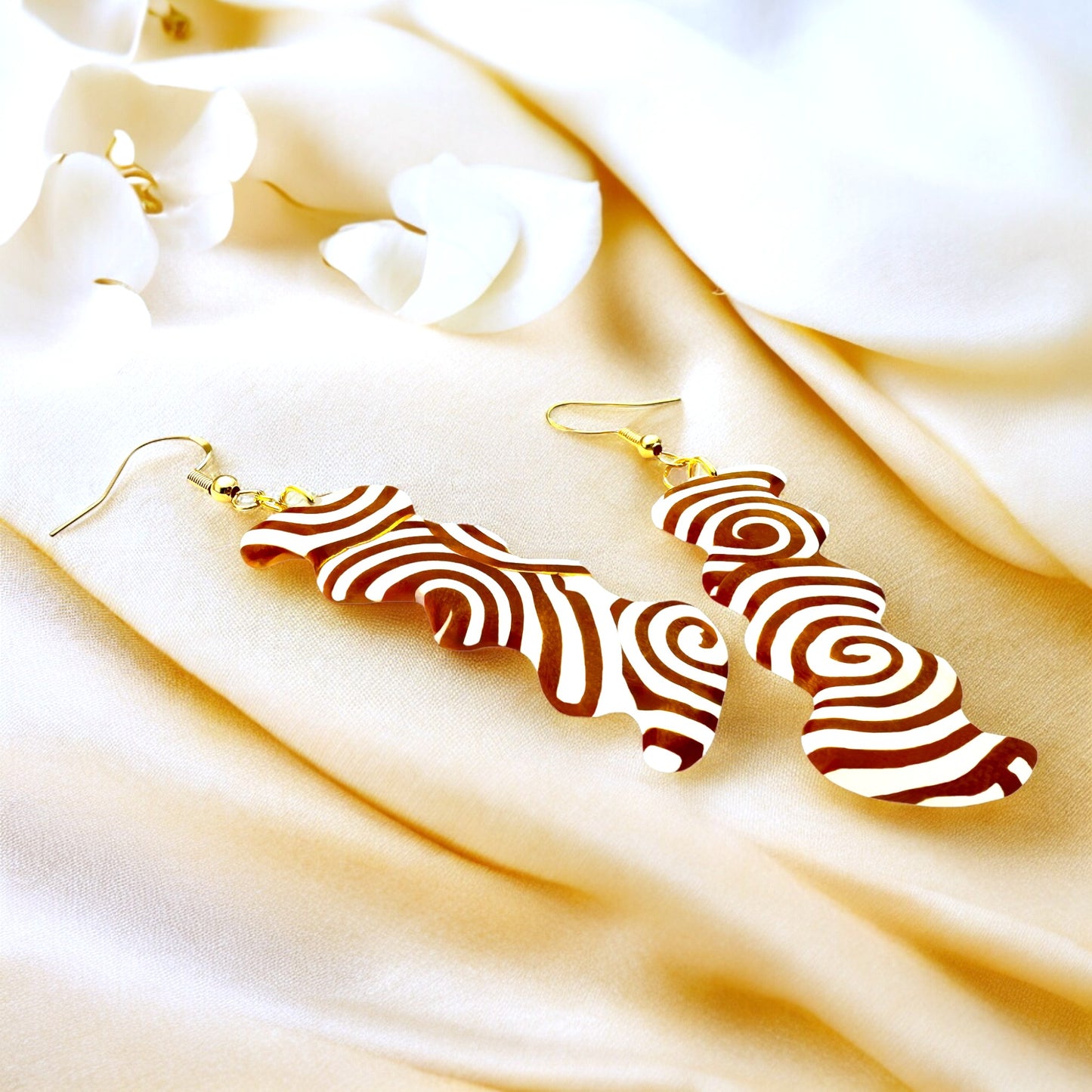 These Pretty Things Aurum Helix Collection Large Squiggly Oblong Hook Earrings
