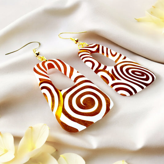 These Pretty Things Aurum Helix Collection Medium Freeform Open Oblong Hook Earrings