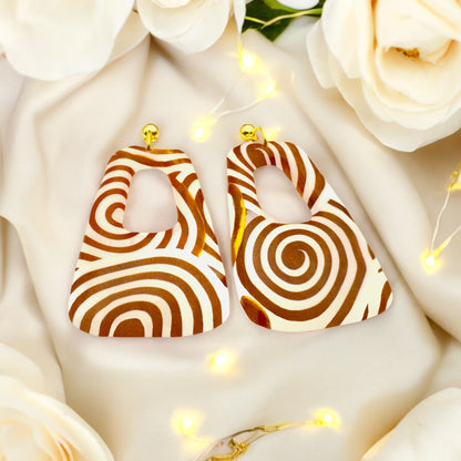 These Pretty Things Aurum Helix Collection Medium Freeform Open Oblong Ball Stud Earrings