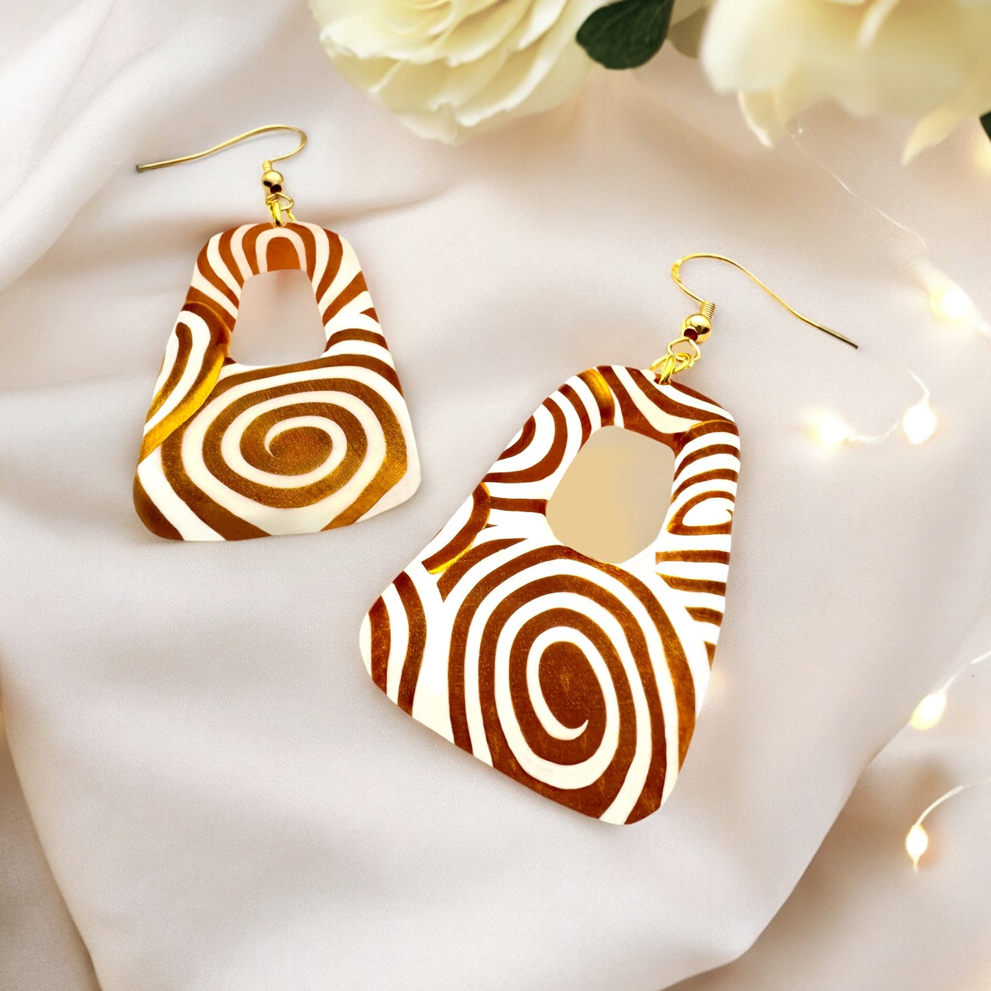 These Pretty Things Aurum Helix Collection Medium Freeform Open Oblong Hook Earrings