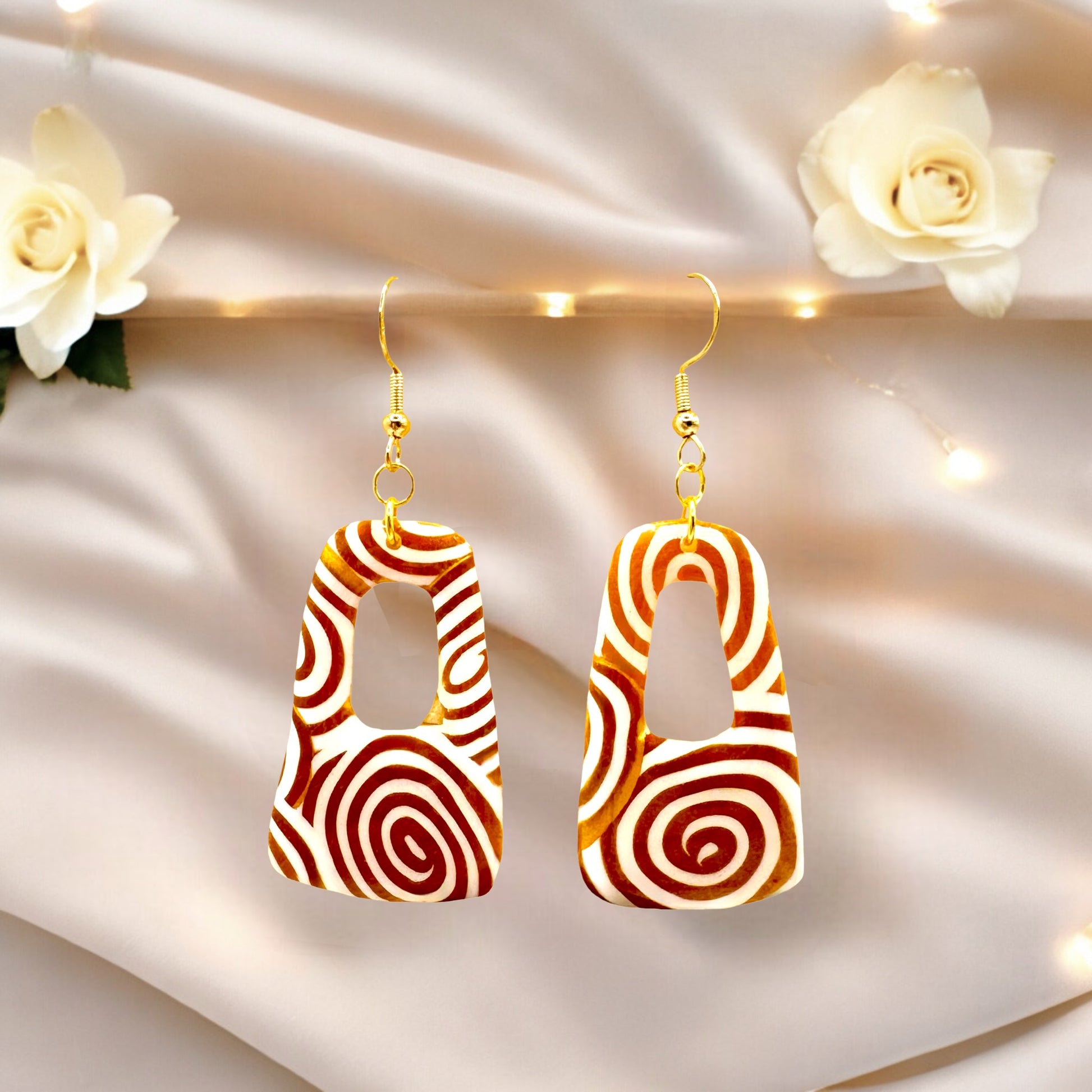 These Pretty Things Aurum Helix Collection Medium Freeform Open Oblong Hook Earrings