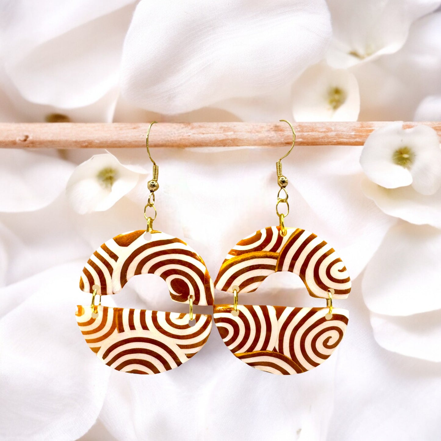 These Pretty Things Aurum Helix Collection Medium Joined Semi Circles Hook Earrings