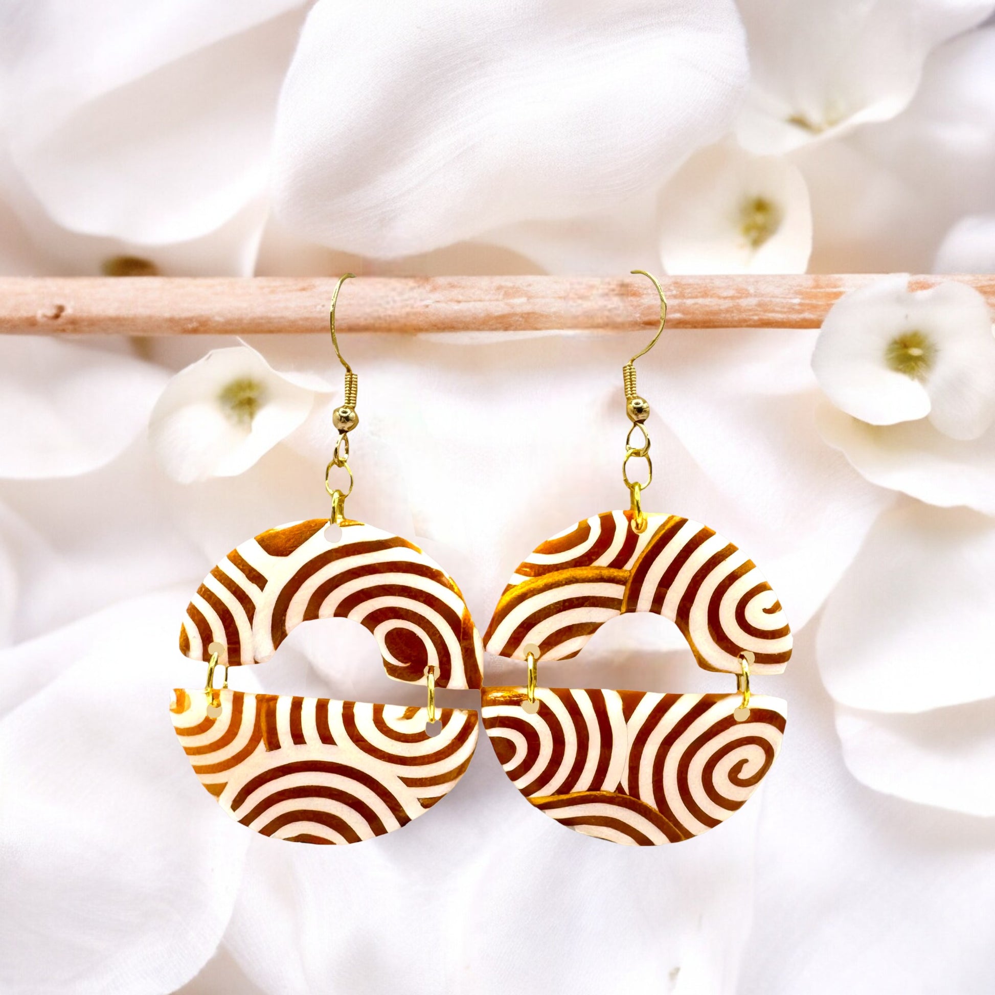 These Pretty Things Aurum Helix Collection Medium Joined Semi Circles Hook Earrings