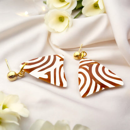These Pretty Things Aurum Helix Collection Small Triangle Ball Stud Earrings