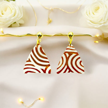 These Pretty Things Aurum Helix Collection Small Triangle Ball Stud Earrings
