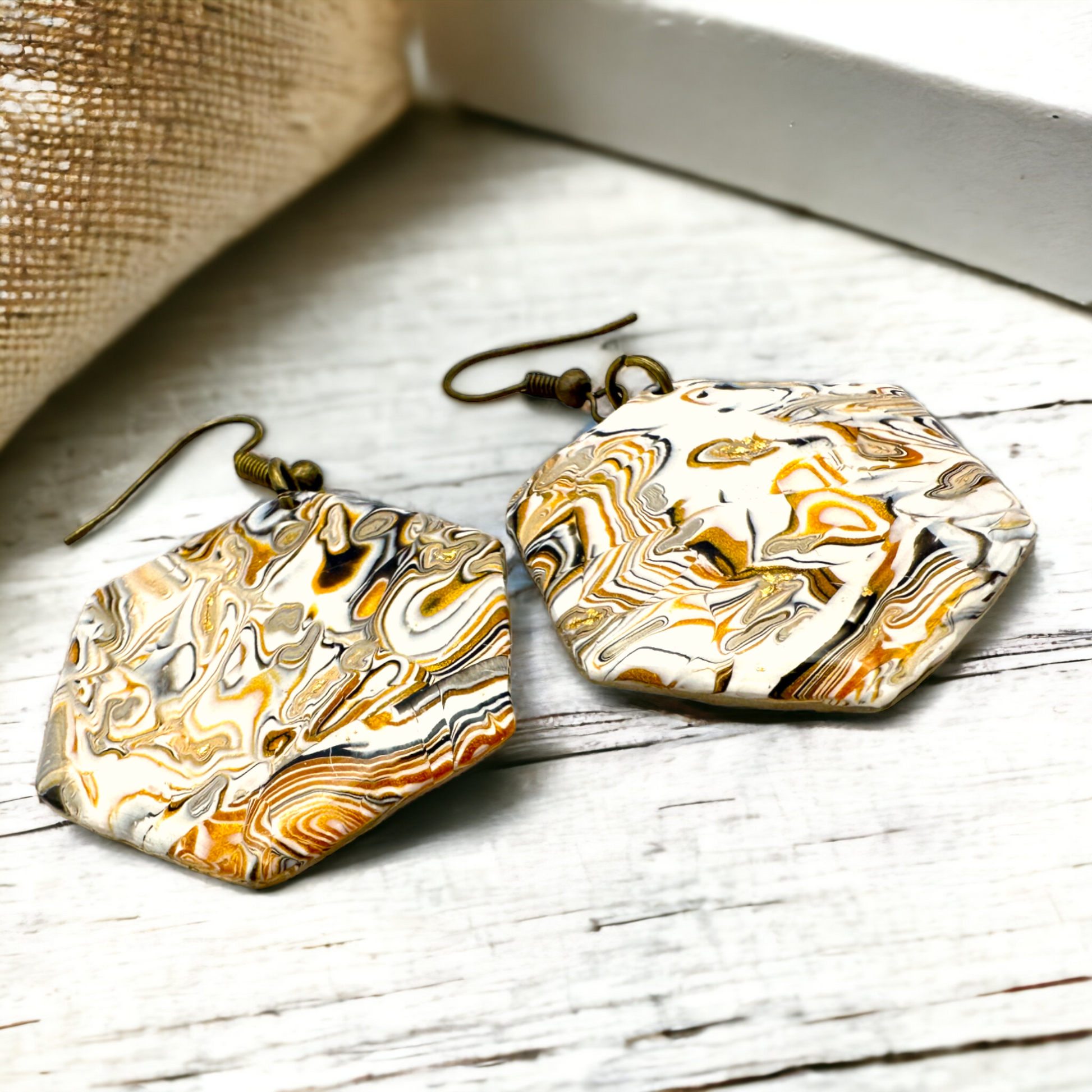 These Pretty Things Azura Collection Hexagon Hook Earrings