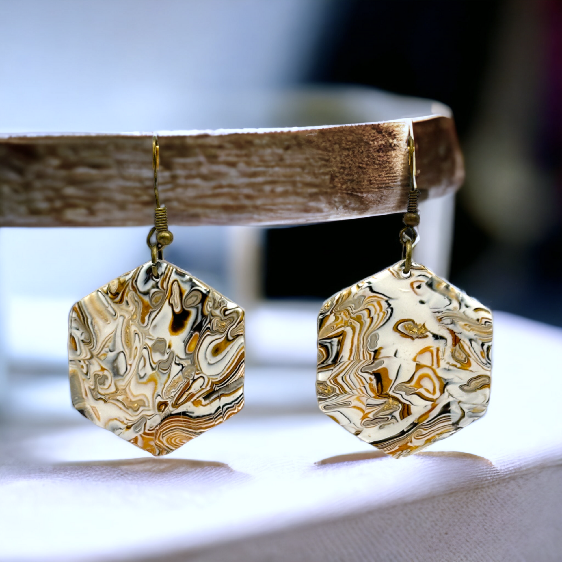 These Pretty Things Azura Collection Hexagon Hook Earrings