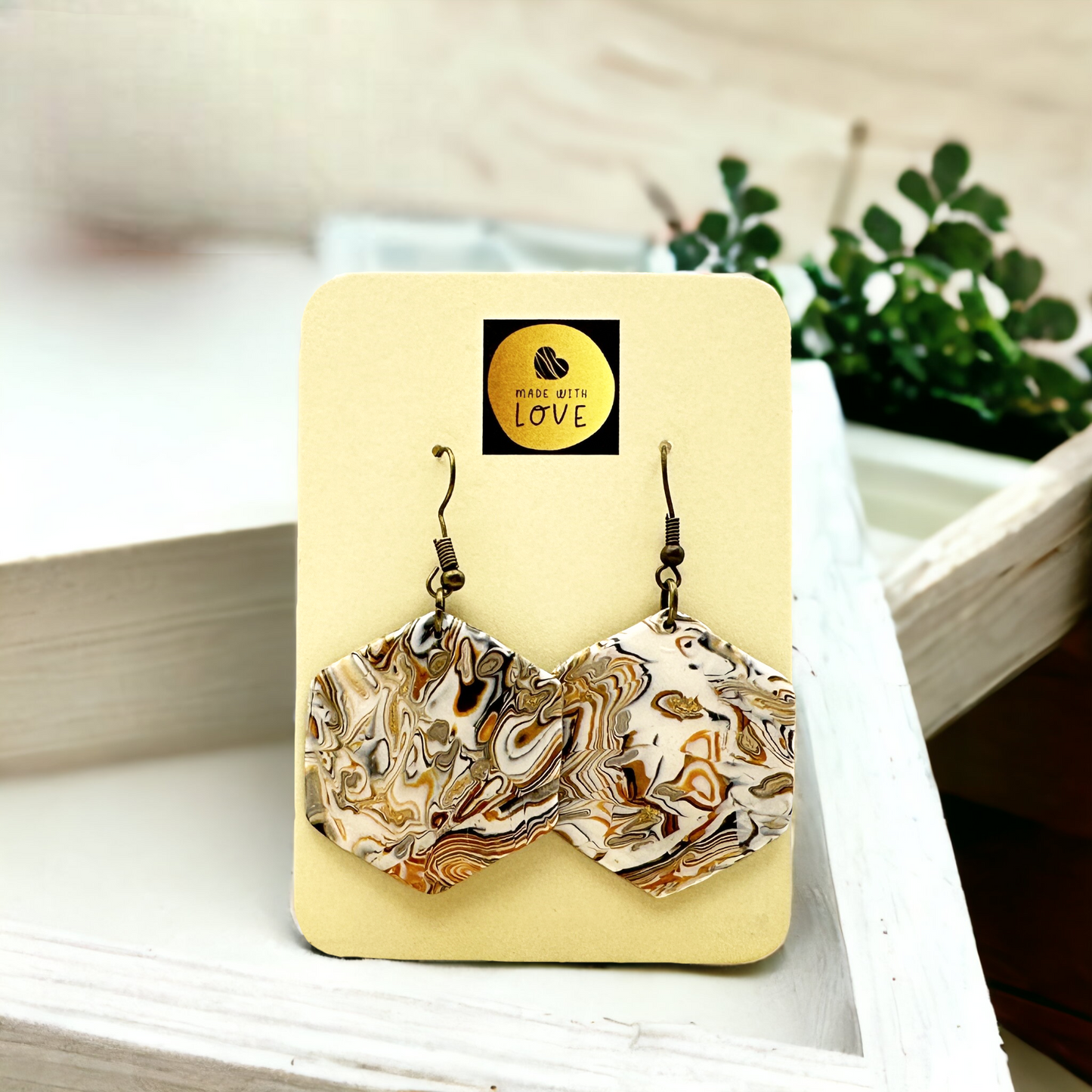 These Pretty Things Azura Collection Hexagon Hook Earrings