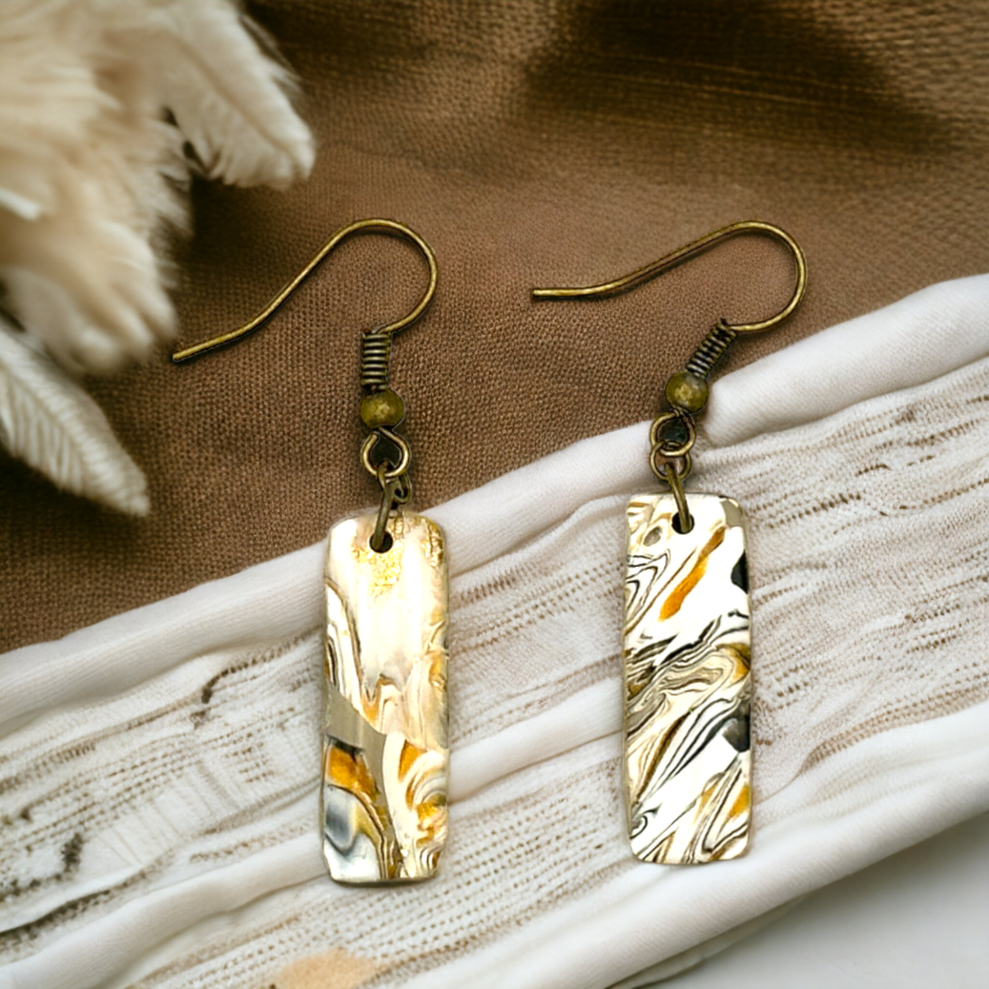 These Pretty Things Azura Collection Small Oblong Hook Earrings