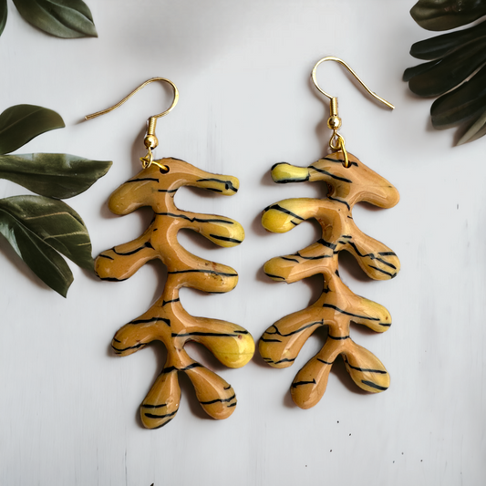These Pretty Things Bijoux Tiger Collection Large Cascading Waves Hook Earrings