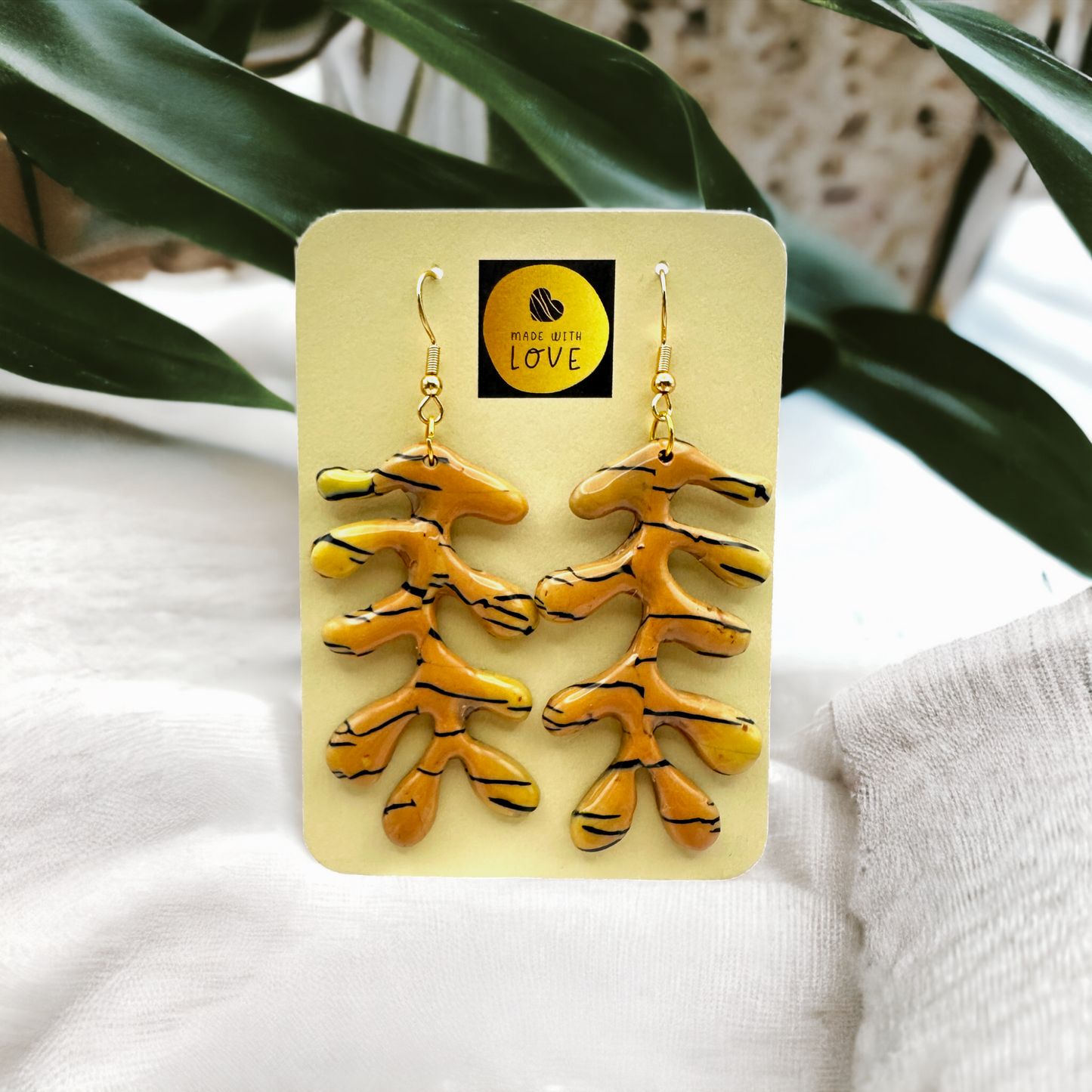 These Pretty Things Bijoux Tiger Collection Large Cascading Waves Hook Earrings