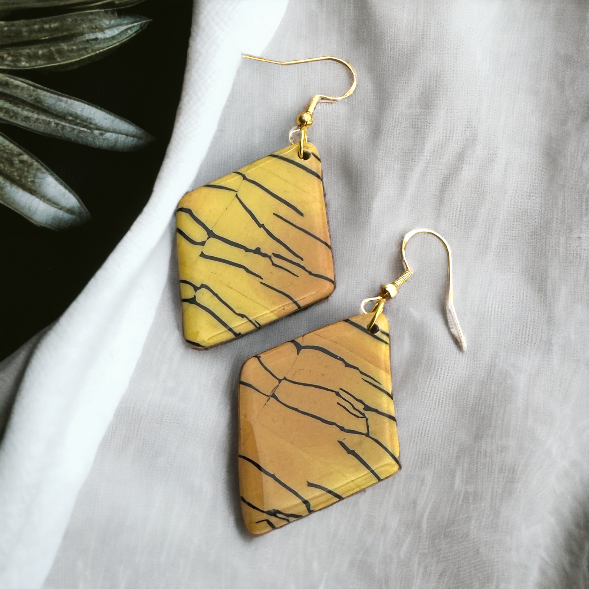 These Pretty Things Bijoux Tiger Collection Large Diamond Hook Earrings