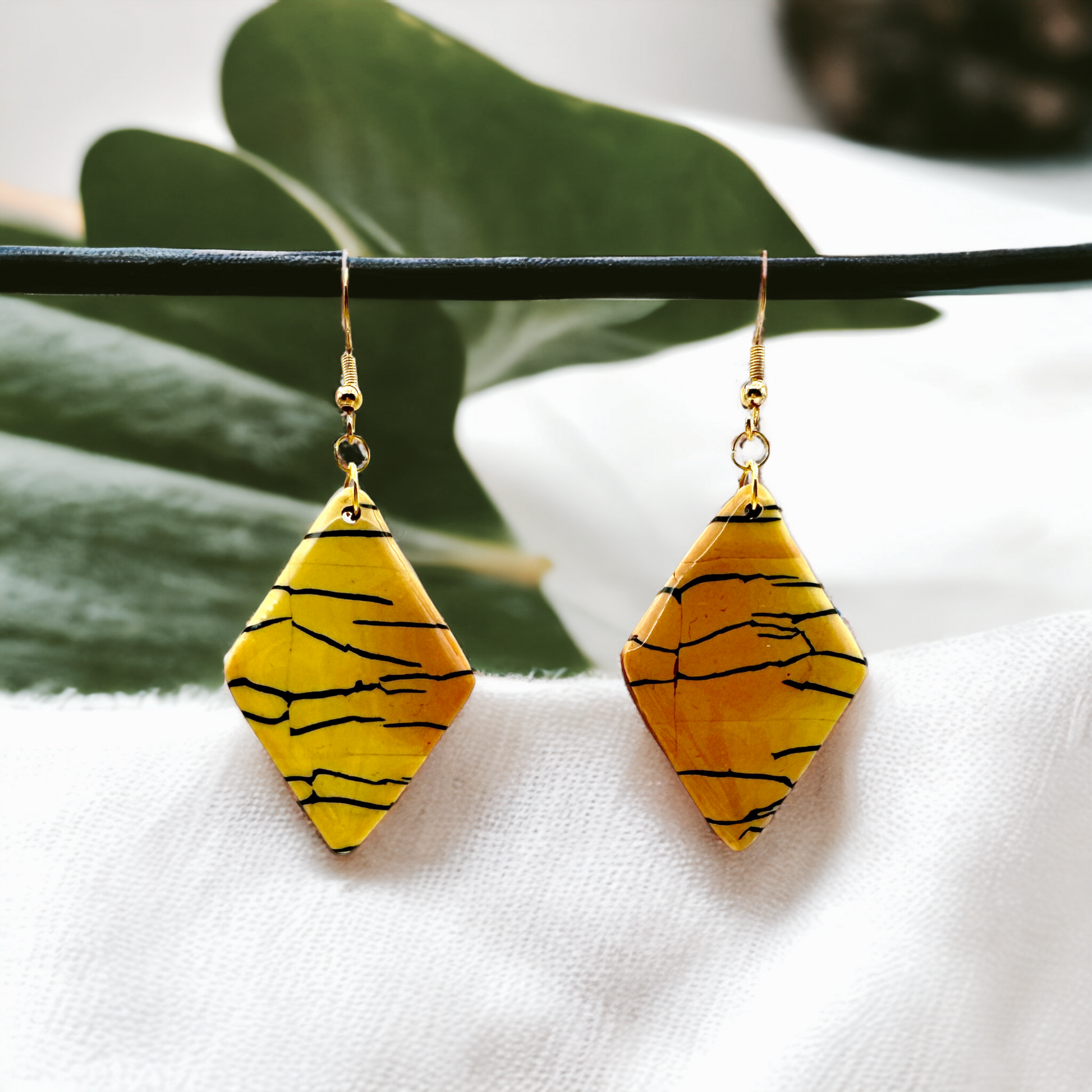 These Pretty Things Bijoux Tiger Collection Large Diamond Hook Earrings