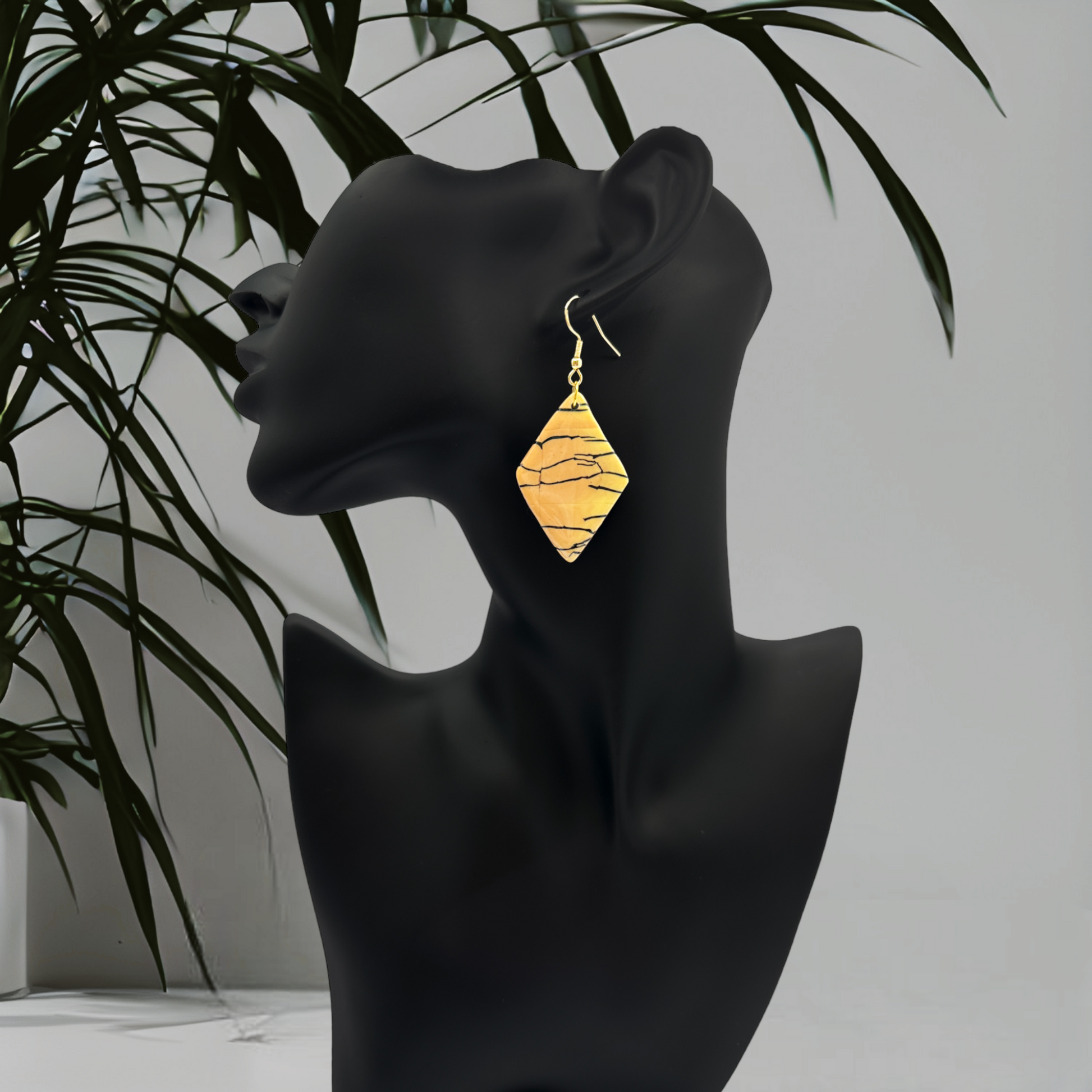 These Pretty Things Bijoux Tiger Collection Large Diamond Hook Earrings