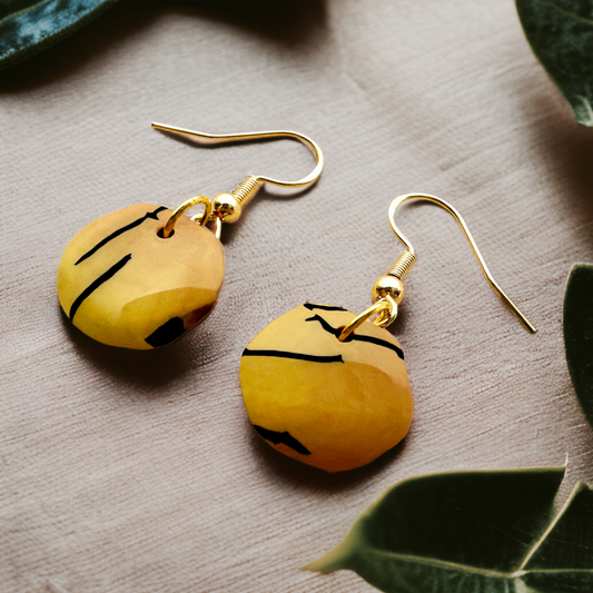 These Pretty Things Bijoux Tiger Collection Hexagon Extra Small Hook Earrings