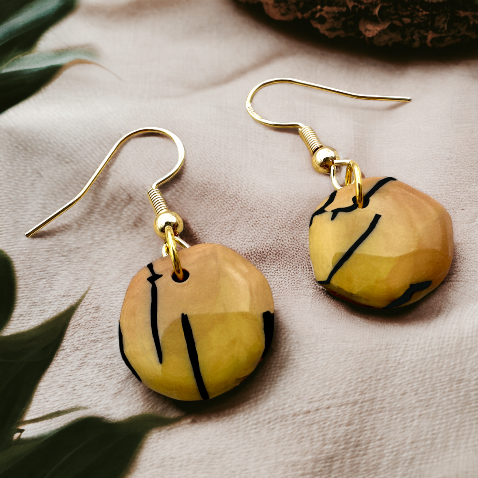 These Pretty Things Bijoux Tiger Collection Hexagon Extra Small Hook Earrings
