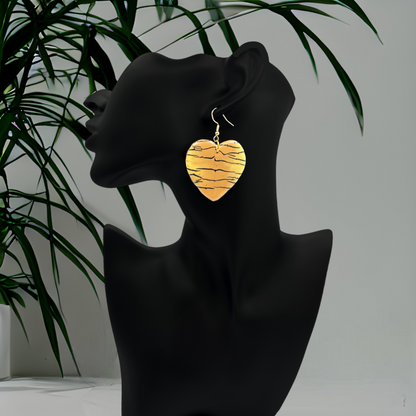 These Pretty Things Bijoux Tiger Collection Large Heart Hook Earrings