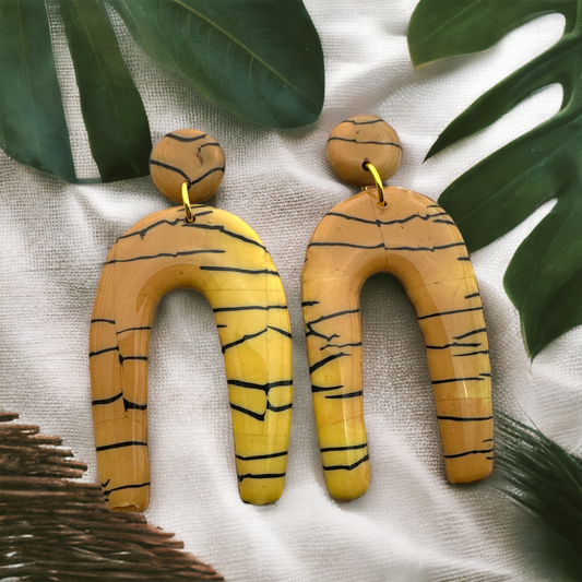 These Pretty Things Bijoux Tiger Collection Extra Large Long Arch Post Earrings
