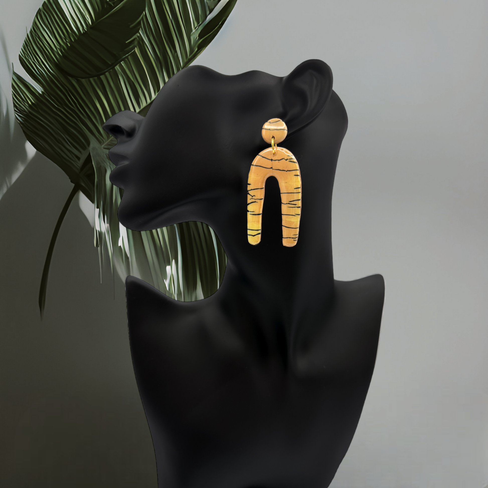 These Pretty Things Bijoux Tiger Collection Extra Large Long Arch Post Earrings