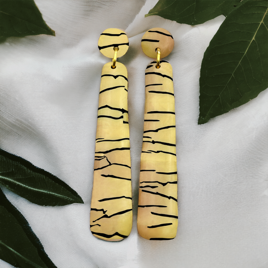 These Pretty Things Bijoux Tiger Collection Large Long Rounded Pencil Post Earrings