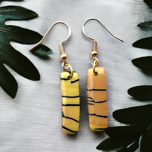 These Pretty Things Bijoux Tiger Collection Smal Oblong Hook Earrings