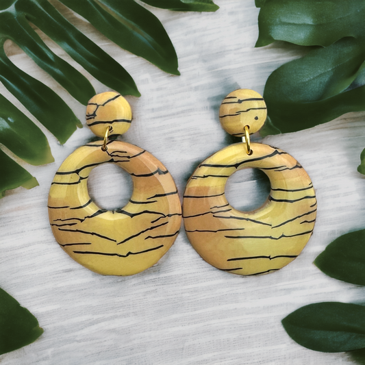 These Pretty Things Bijoux Tiger Collection Large Open Circle Post Earrings