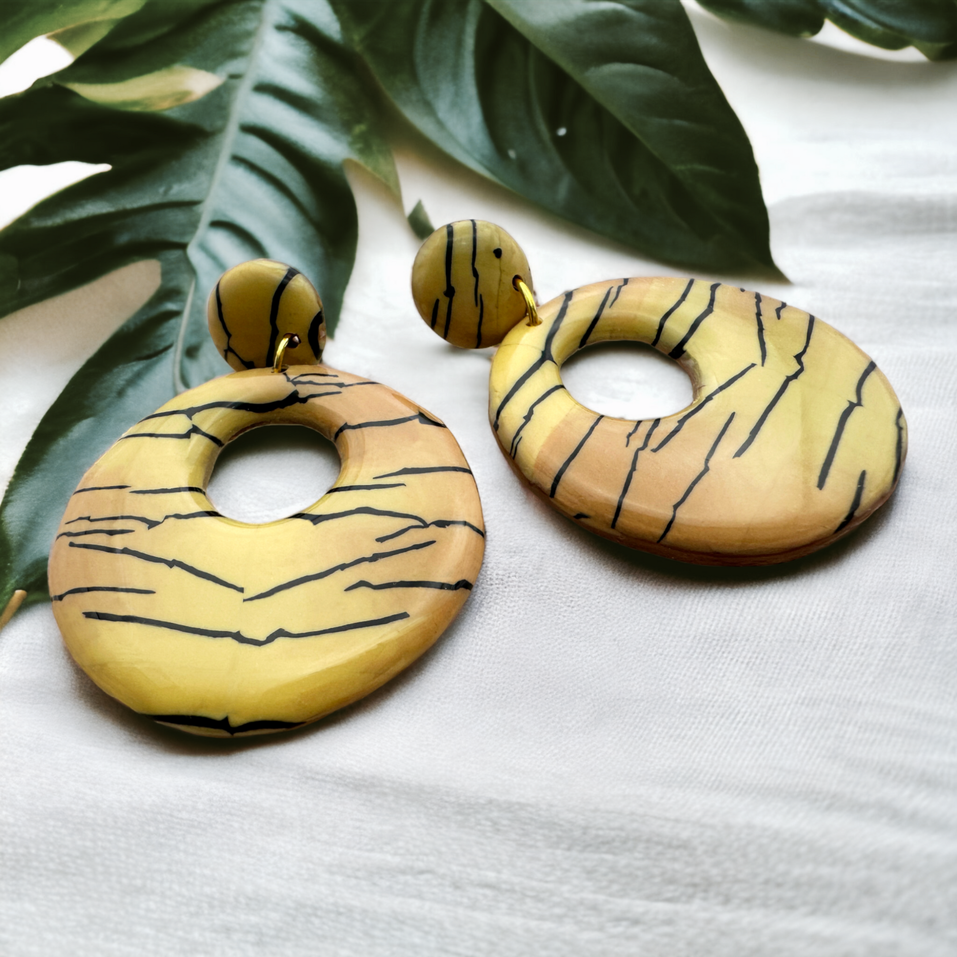 These Pretty Things Bijoux Tiger Collection Large Open Circle Post Earrings