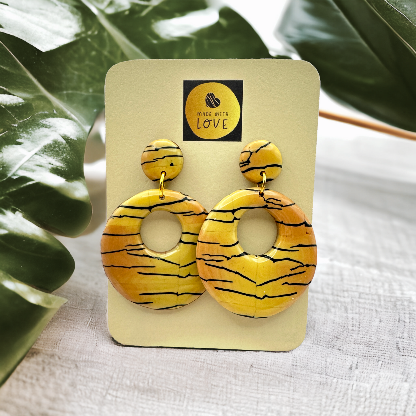 These Pretty Things Bijoux Tiger Collection Large Open Circle Post Earrings