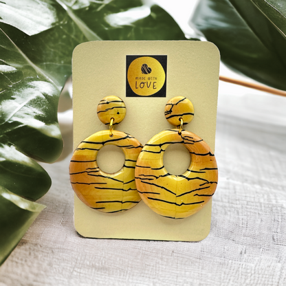 These Pretty Things Bijoux Tiger Collection Large Open Circle Post Earrings