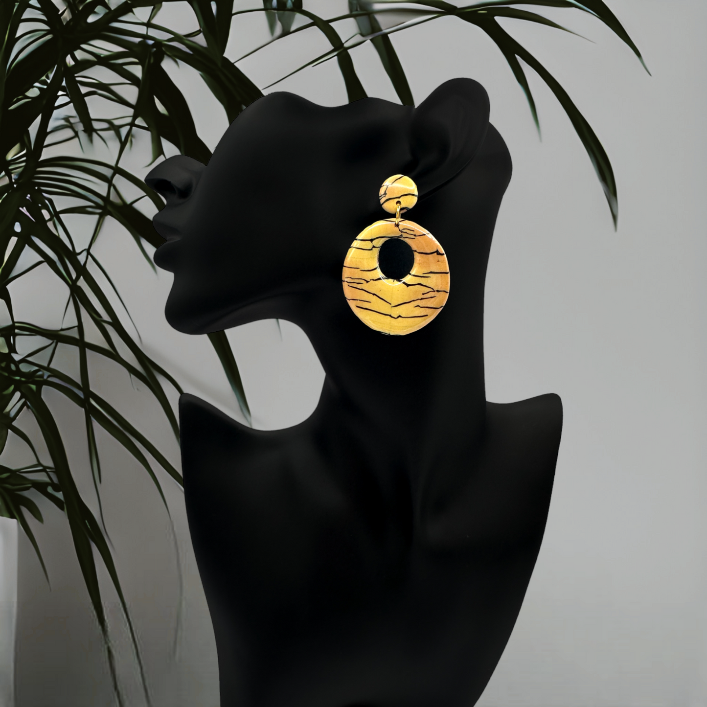 These Pretty Things Bijoux Tiger Collection Large Open Circle Post Earrings