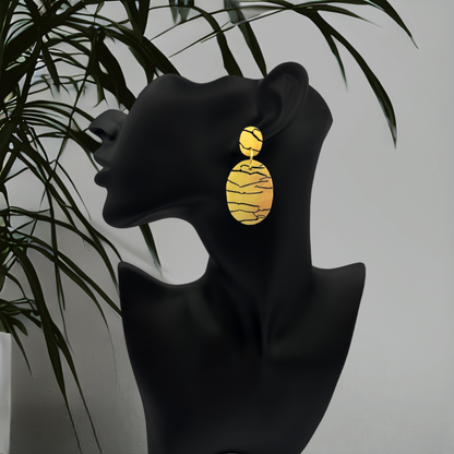 These Pretty Things Bijoux Tiger Collection Large Oval Drop Post Earrings