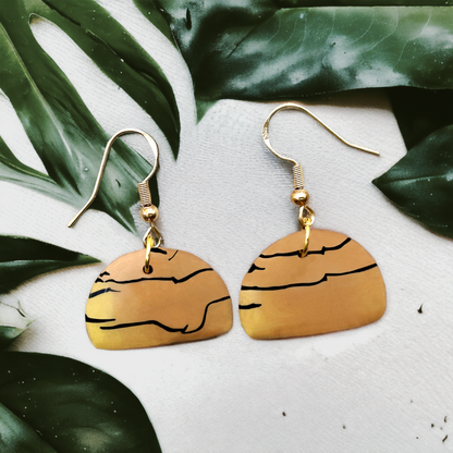 These Pretty Things Bijoux Tiger Collection Small Semi Circle Hook Earrings