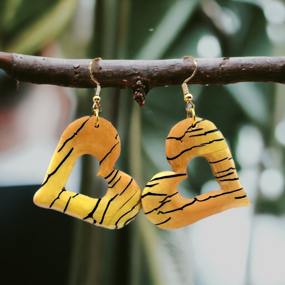These Pretty Things Bijoux Tiger Collection Large Sleepy Hearts Hook Earrings