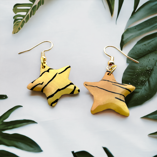 These Pretty Things Bijoux Tiger Collection Small Star Hook Earrings