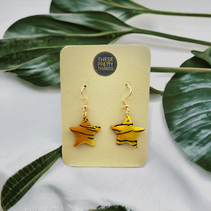 These Pretty Things Bijoux Tiger Collection Small Star Hook Earrings