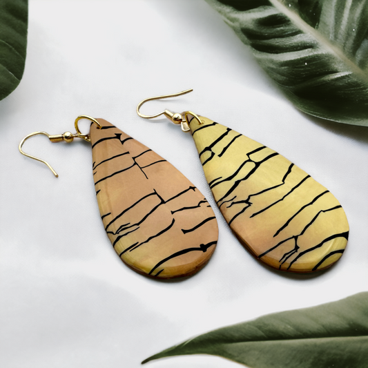 These Pretty Things Bijoux Tiger Collection Large Teardrop Hook Earrings