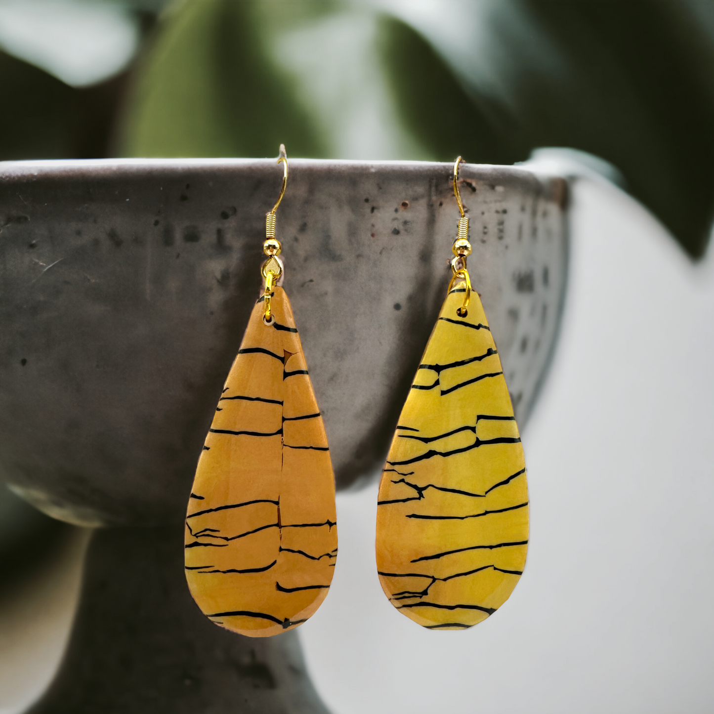 These Pretty Things Bijoux Tiger Collection Large Teardrop Hook Earrings